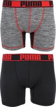 PUMA Active Style Grizzly Sport Boxershort - 2-pack - Grijs/Zwart - Maat S