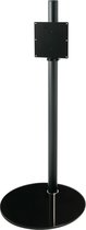 Cavus Sphere L 150 cm Design Tv Vloerstandaard - Hoogglans Zwart Glas & Trendy zwart staal - Tv meubel geschikt voor 32-65 inch tot 30 kg - VESA 100x200 200x200