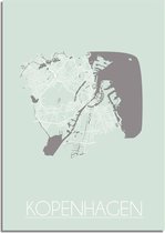 DesignClaud Kopenhagen Plattegrond poster Pastel groen A2 poster (42x59,4cm)
