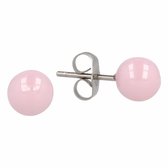My Bendel zilveren oorstekers met roze keramieken bol - Zilveren oorbellen met roze keramieken bol - Met luxe cadeauverpakking