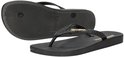Zwarte Ipanema teenslippers, één met de zool omhoog.