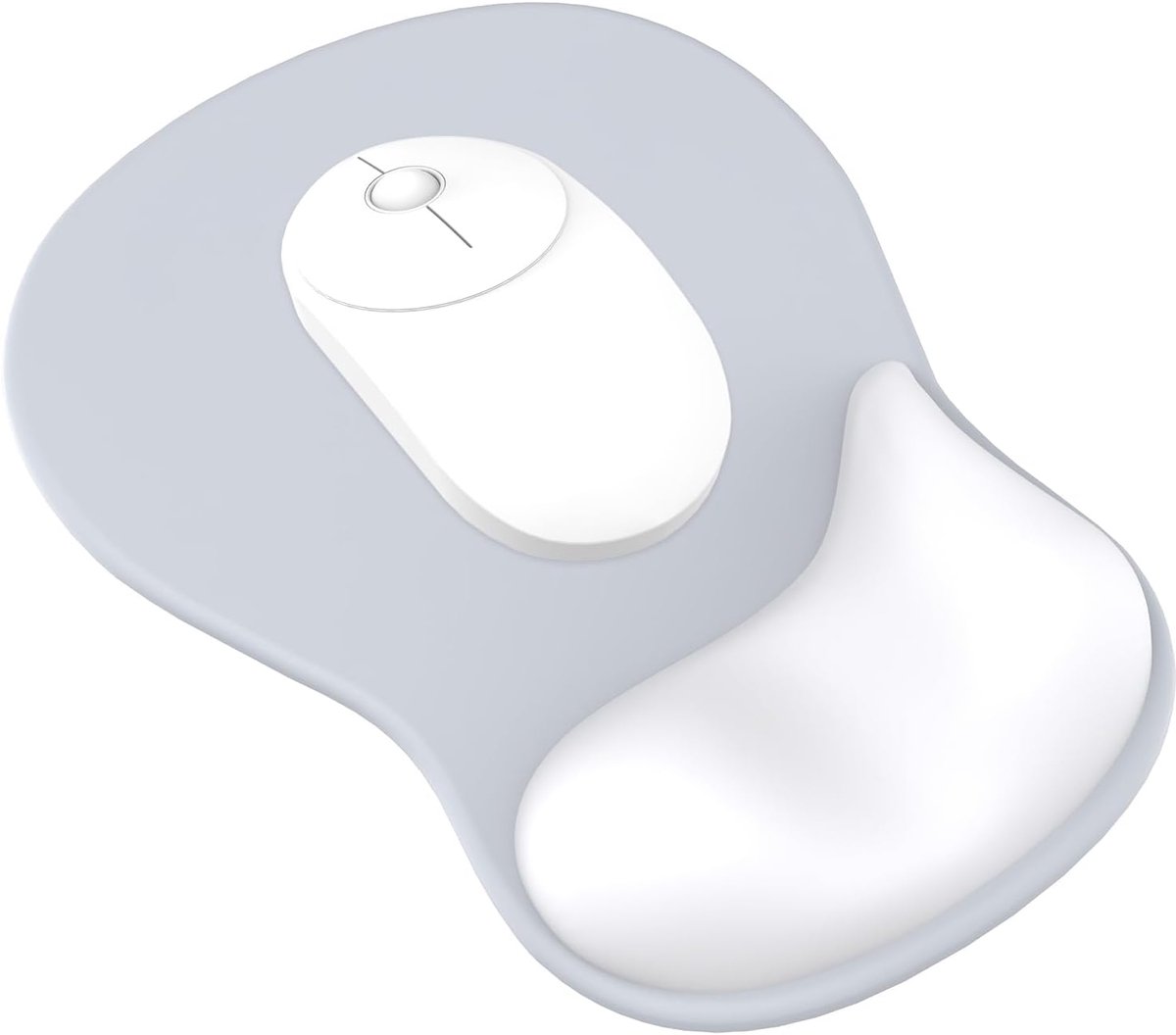 Ergonomische Muismat met Gelkussen - Zachte Handsteun - Zilvergrijs