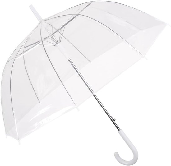 Witte Trouwparaplu met Ruches - Bruidsparaplu voor Huwelijk - 1 stuk