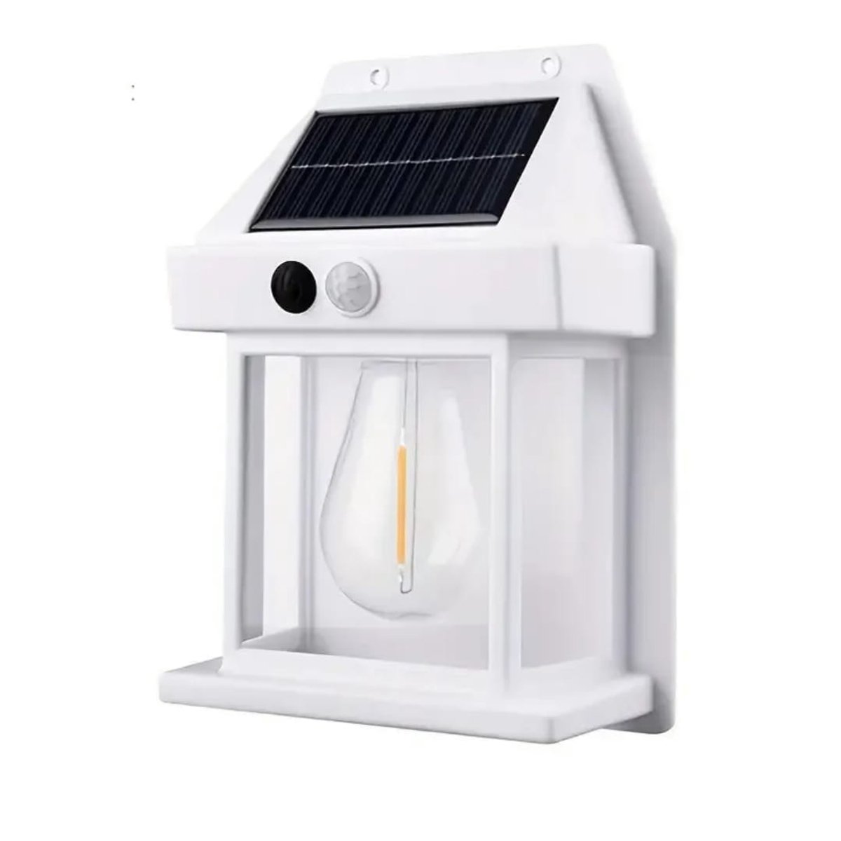 Buitenlamp op Zonne Energie - Met Bewegingssensor - Lantaarn - Tuinverlichting - Tuinverlichting op Zonne Energie - Solar Buitenlamp - Solar Tuinverlichting - Buitenverlichting - Wit