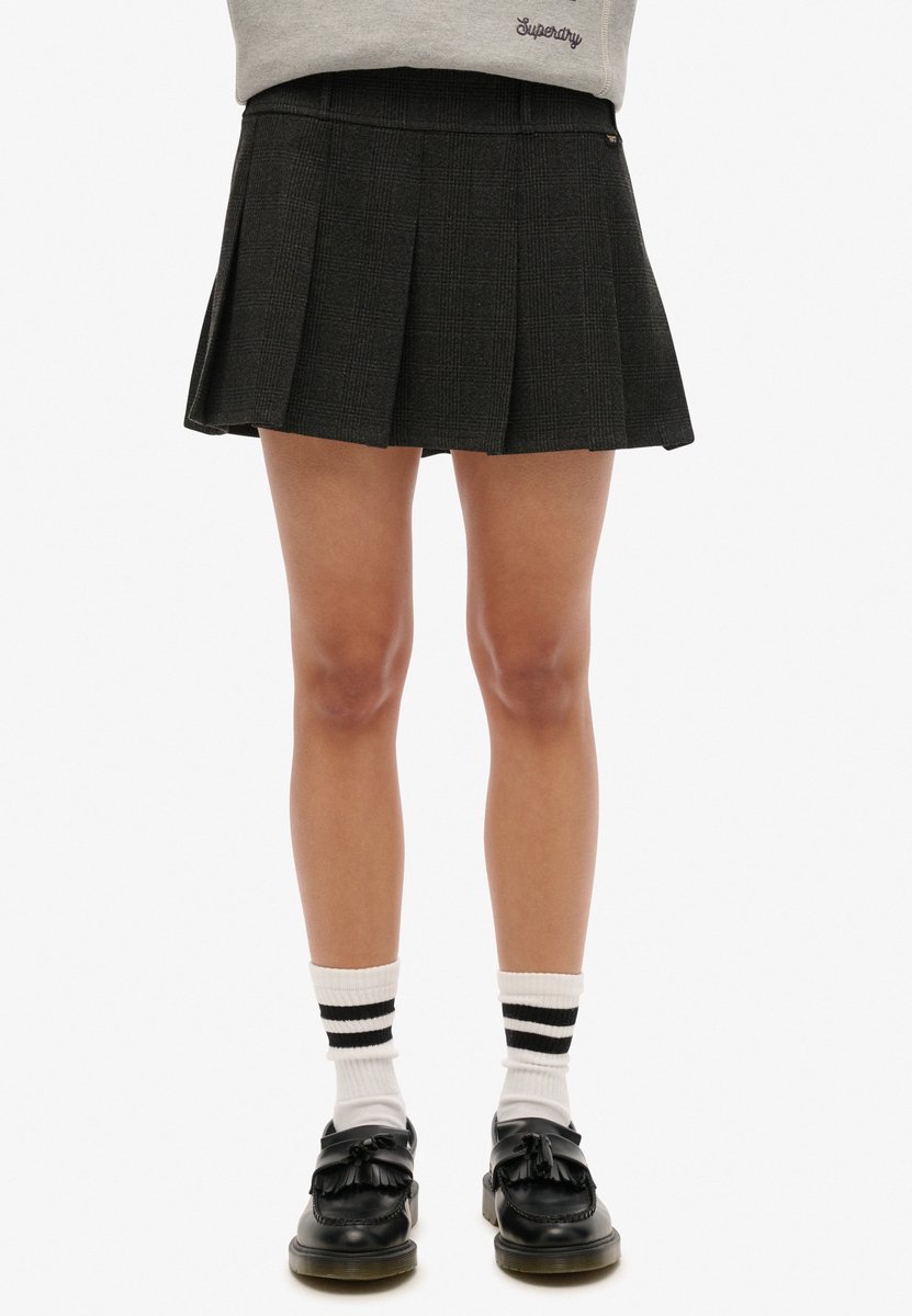 Superdry Geplooide minirok met lage taille Dames Rokken Grijs