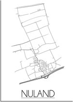 DesignClaud Nuland Plattegrond poster - A2 + fotolijst zwart (42x59,4cm)