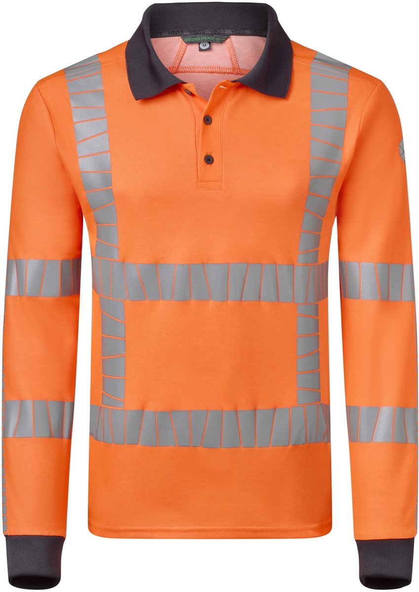 HAVEP Polo met Lange mouwen RWS+ 10083 - Fluo Oranje/Charcoal - M