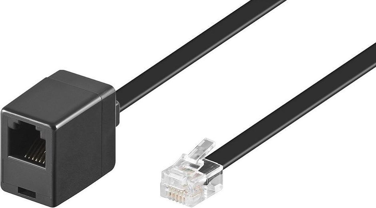 Goobay Telefoon verlengkabel RJ12 - RJ12 / zwart - 3 meter