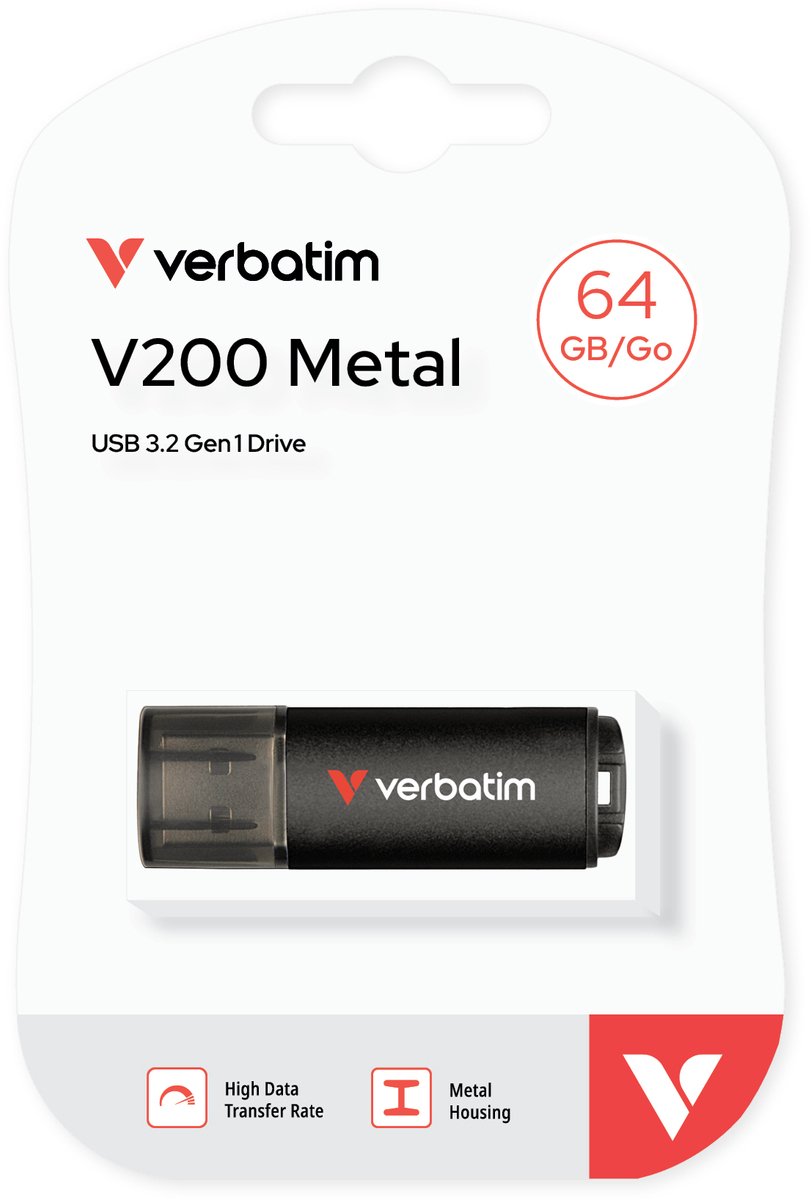 Verbatim Pendrive V200 64Gb Usb-A Voor Telefoons, Macbooks En Pc's Snel