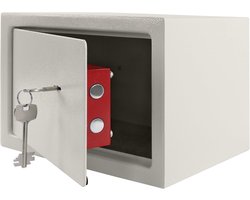 NAIZY brandkast meubelkluis met dubbelbaard slot muurkluis wandkluis incl. 2 sleutels & bevestigingsschroeven kastkluis geldkluis voor thuis, 31 x 20 x 20 cm