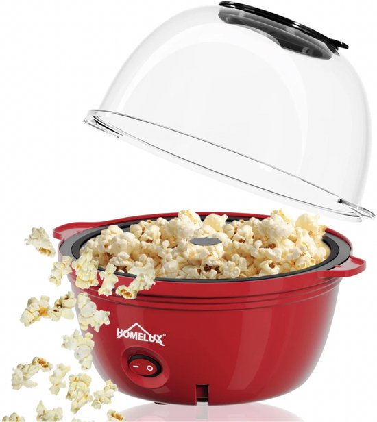 HOMELUX Popcornmachine 450W - Met suiker functie - Snelle en vetvrije popcorn in 3 minuten - 2,5L - Antiaanbaklaag - Gemakkelijk schoon te maken - Ideaal voor thuis — afbeelding 5
