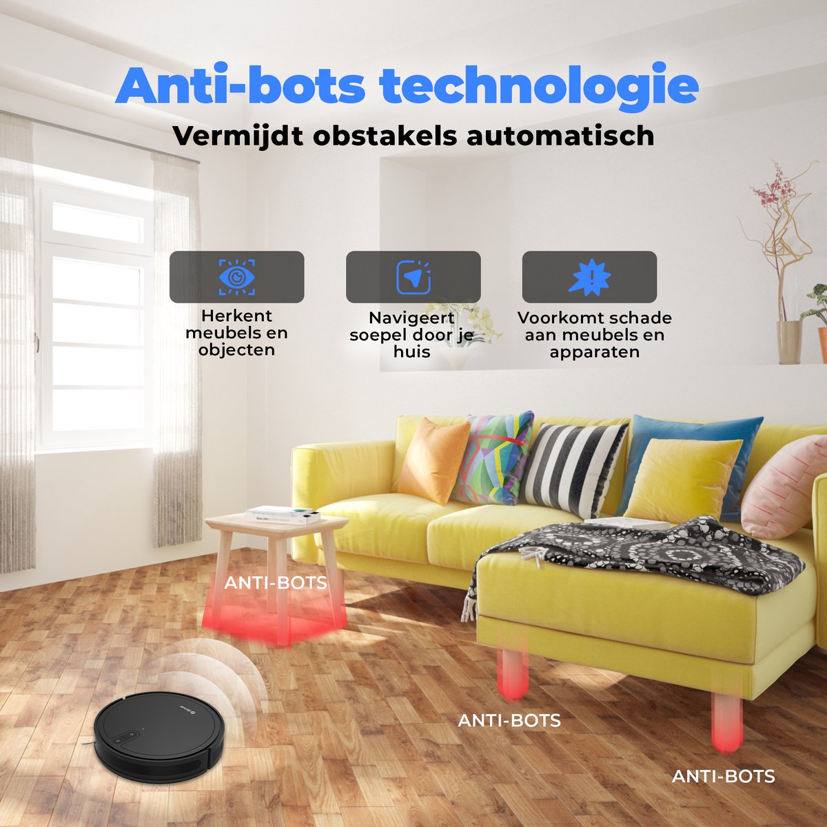 Afbeelding 2 van Denver Robotstofzuiger met Laadstation - Smartphone TUYA App - Gyroscope Navigatie - Geschikt voor Huisdierharen - RVC125