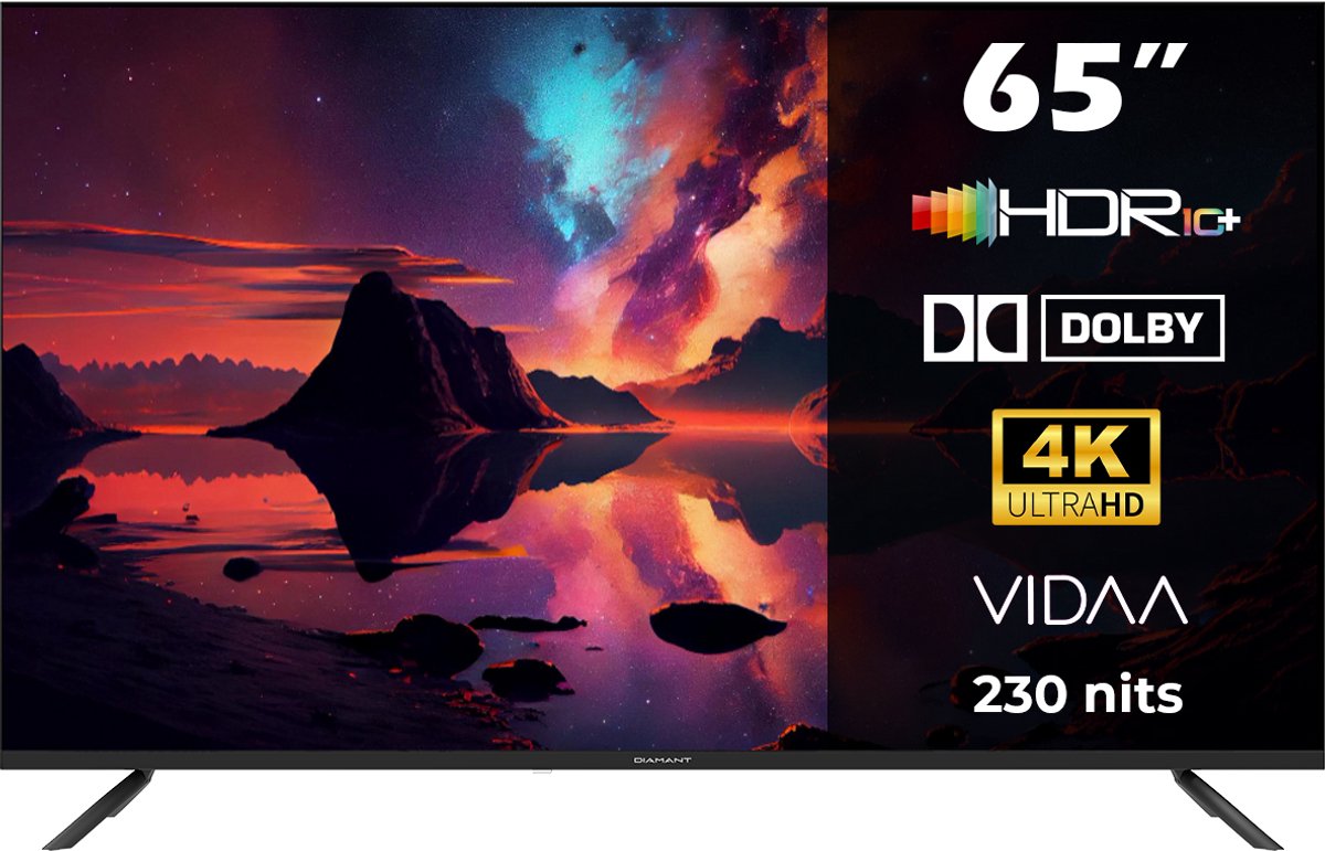 Horizon Smart TV 65 inch - 4K LED Televisie - Diamant Serie ULTRA HD - WiFi - Netflix - Frameless Slim Design