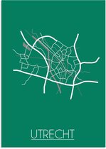 DesignClaud Utrecht Plattegrond poster Groen B2 poster (50x70cm)