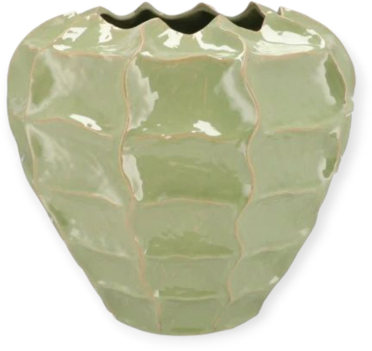 Daan Kromhout - Vaas - Pot - Lima - Pistache - Carve - 27x27x23cm - Keramiek
