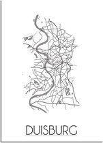 DesignClaud Duisburg Plattegrond poster B2 poster (50x70cm)
