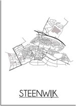 DesignClaud Steenwijk Plattegrond poster A4 + Fotolijst zwart (21x29,7cm)