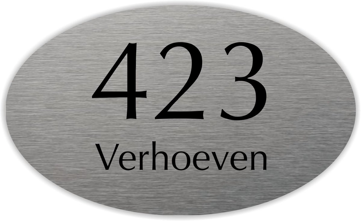 RVS naambordje voordeur 20x12cm RVSL21