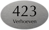 RVS naambordje voordeur 20x12cm RVSL21