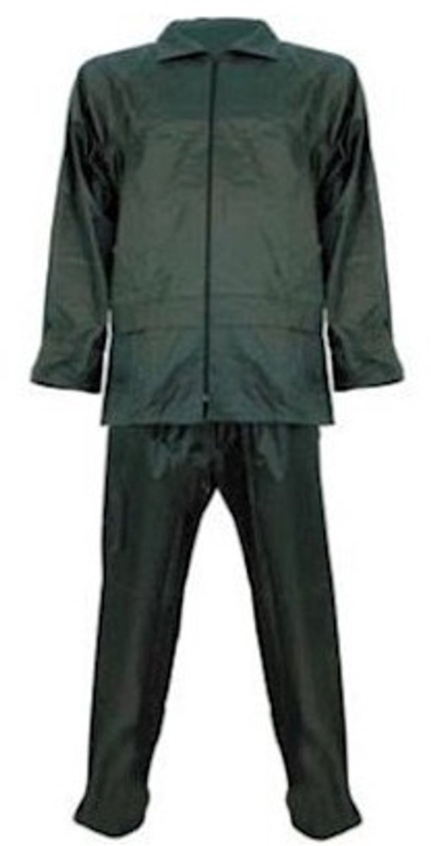 Rain suit polyester/PVC 2-piece green size M