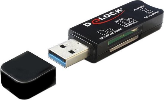 DeLOCK USB Cardreader met USB-A connector en 3 kaartsleuven - voor (Micro) SD/SDHC/SDXC/MMC/TF en Memory Stick - USB3.0 - Delock