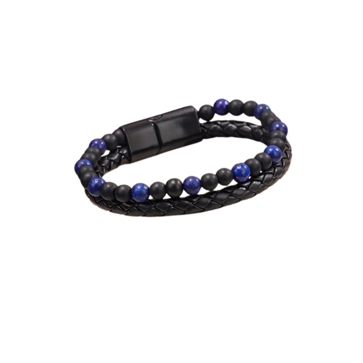 Bovista Armband - Staal - Nep Zilver - Heren - Blauw