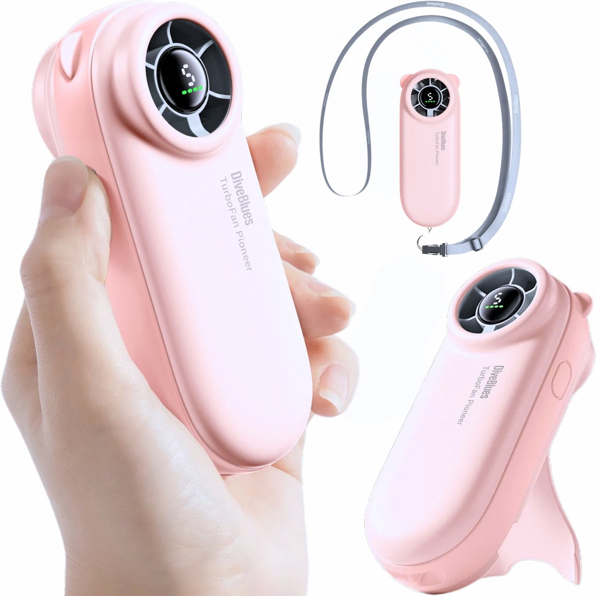 Diveblues Pocket-Turbo Mini Hand Ventilator USB-C Roze