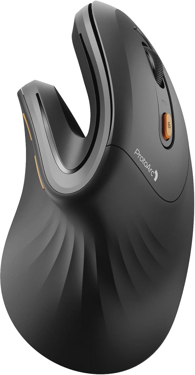Ergonomische Draadloze Verticale Muis - Oplaadbare Optische Muis met 3 Apparaatpoorten en Instelbare DPI voor Computer, iPad, Mac en Windows