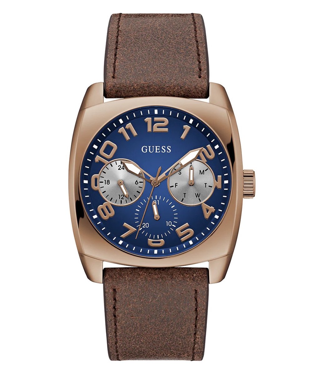 Guess Xander GW0792G4 Horloge - Leer - Bruin - Ø 40.5 mm