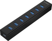 Orico USB hub met 7 poorten - USB3.0 - externe voeding / zwart - 1 meter