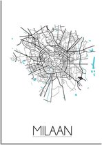 DesignClaud Milaan Plattegrond poster A3 + Fotolijst zwart