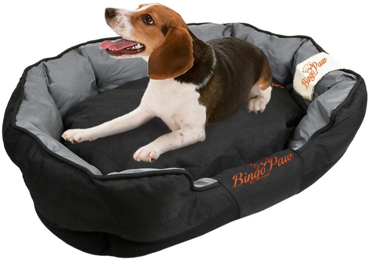 BingoPaw Waterdichte Hondenmand XXL - Afneembare en Wasbare Puppymandkussen - Krasbestendige Oxfordstof - Waterbestendige Hondensofa's voor Extra Grote Honden - Zwart - XXL - 130X90cm