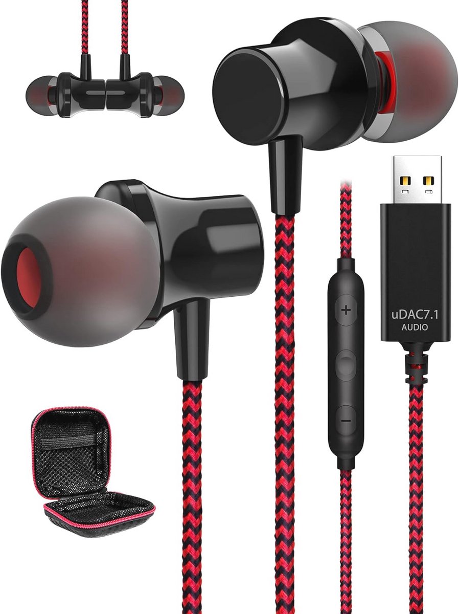 USB Hoofdtelefoon met Microfoon – Bekabelde Stereo Gaming Headset voor PC en Laptop met Geluidsisolatie