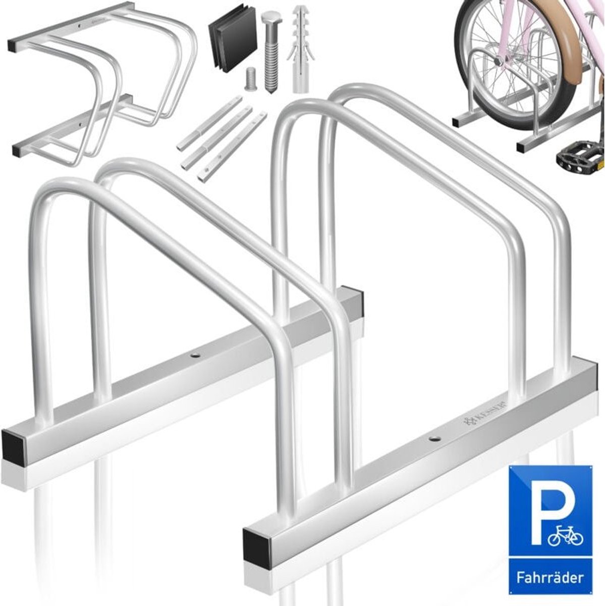 KESSER® fietsstandaard Meervoudige standaard met 37 cm wielafstand voor bandbreedtes van 30-65 mm