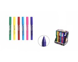 Wynie - Set Schminkstift / Make-up Stick / Face Paint voor gezicht en lichaam - Slijpbaar - Watervast - Groen - Geel - Rood - Fris Blauw - Fel Roze - Paars - 6 stuks