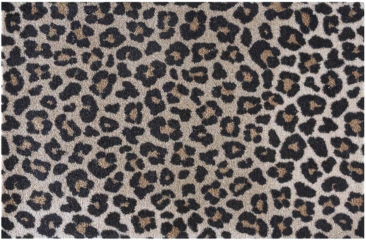 Panterprint deurmat - 50x75cm - Schoonloopmat - Droogloopmat - Wasbaar - Voor binnen