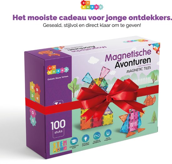 Jouets Éducatif Magnétiques Montessori XL Paquet 100 pièces - Tuiles Magnétiques Magna - Blocs de Construction - Construction - Artisanat - Jouets pour Enfants à partir de 3 Ans - Cadeau Garçons et Filles - Coffret Cadeau Enfants