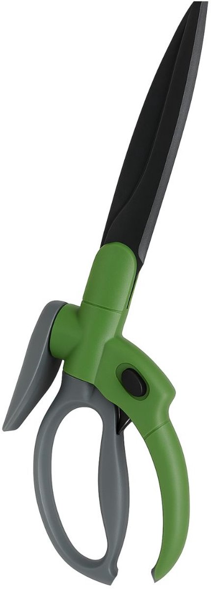 Kinzo Grasschaar 360° Draaibaar – Handmatige Grasschaar met Veiligheidsvergrendeling, Antiaanbaklaag en Ergonomisch Handvat – Voor Grasranden, Borders en Struiken