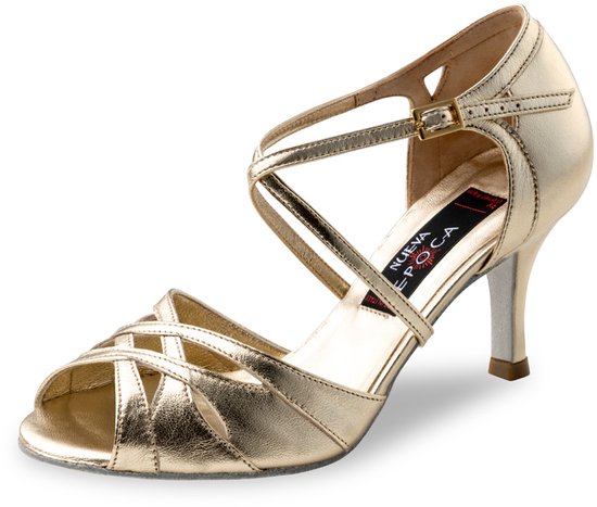 Nueva Epoca Cleo Dames Dansschoenen in Platina Leer Suède zolen