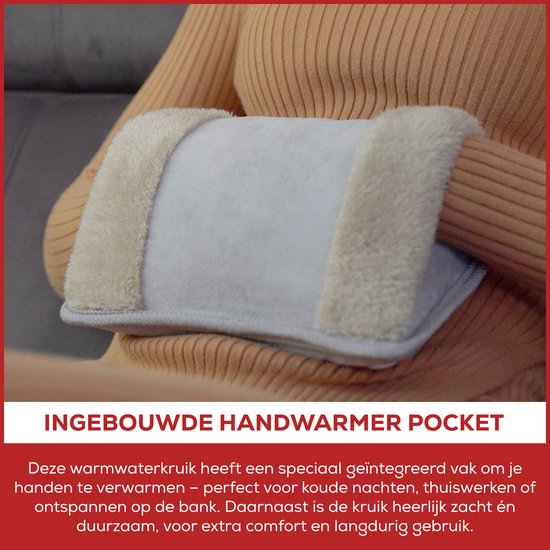 Luxema Elektrische Kruik - Met Handverwarmer - Warmtekussen - Warmwaterkruik - Draadloos - Buikverwarmer - Nekverwarmer - Rugverwarmer - Kruik voor in Bed - Grijs