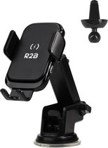 R2B Telefoonhouders Auto Zuignap met Draadloze Oplader - Raam/Dashboard/Ventilatie - Gsm Houder Auto - Autohouder - Telefoonhouder Auto - Mobiel Houder Auto - Telefoon Houder - Auto Telefoonhouder - Phone Holder Car