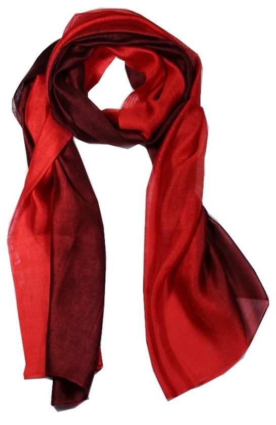 Zijde Blend Sjaal – Sjaal Dames - Lange Sjaal – Rood