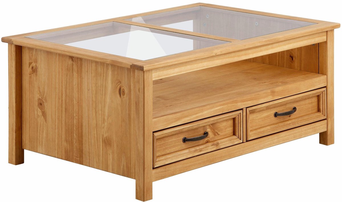 Notio Living Selma-Tafel - Glas & Natuur Grenen Bruin