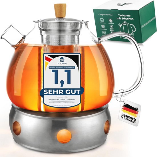 500ml Glazen Theepot met Roestvrijstalen Filter, Transparant Ontwerp, Hittebestendig, Geschikt voor Thuis en Kantoor