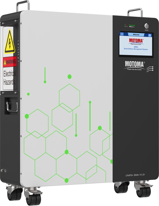 Thuisbatterij 10 kWh LiFePO4 6000+ cycli solar opslag 51,2V 200Ah M88 PRO met BMS en parallelle aansluiting