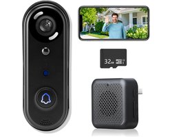 Video deurbel zonder abonnement - Deurbel met camera - Draadloze video deurbel - Beveiliging woning - Deurbel met app - Slimme deurbel - Geen maandelijkse kosten - Beveiligingscamera - WiFi deurbel - Voor smartphone en tablet