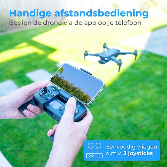 Nuvance - Drone met Camera en GPS - 1080p Mini Camera - voor Buiten en Binnen - inclusief Opbergtas en 2 Accu's - Mini Drone - Drone voor Kinderen en Volwassenen - Drones