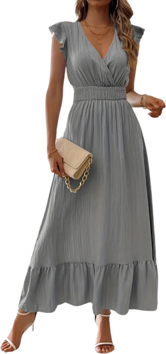 Nivard Zomerjurk Dames Zomerjurken Volwassen Jurk Ibiza Stijl Sundress Grijs
