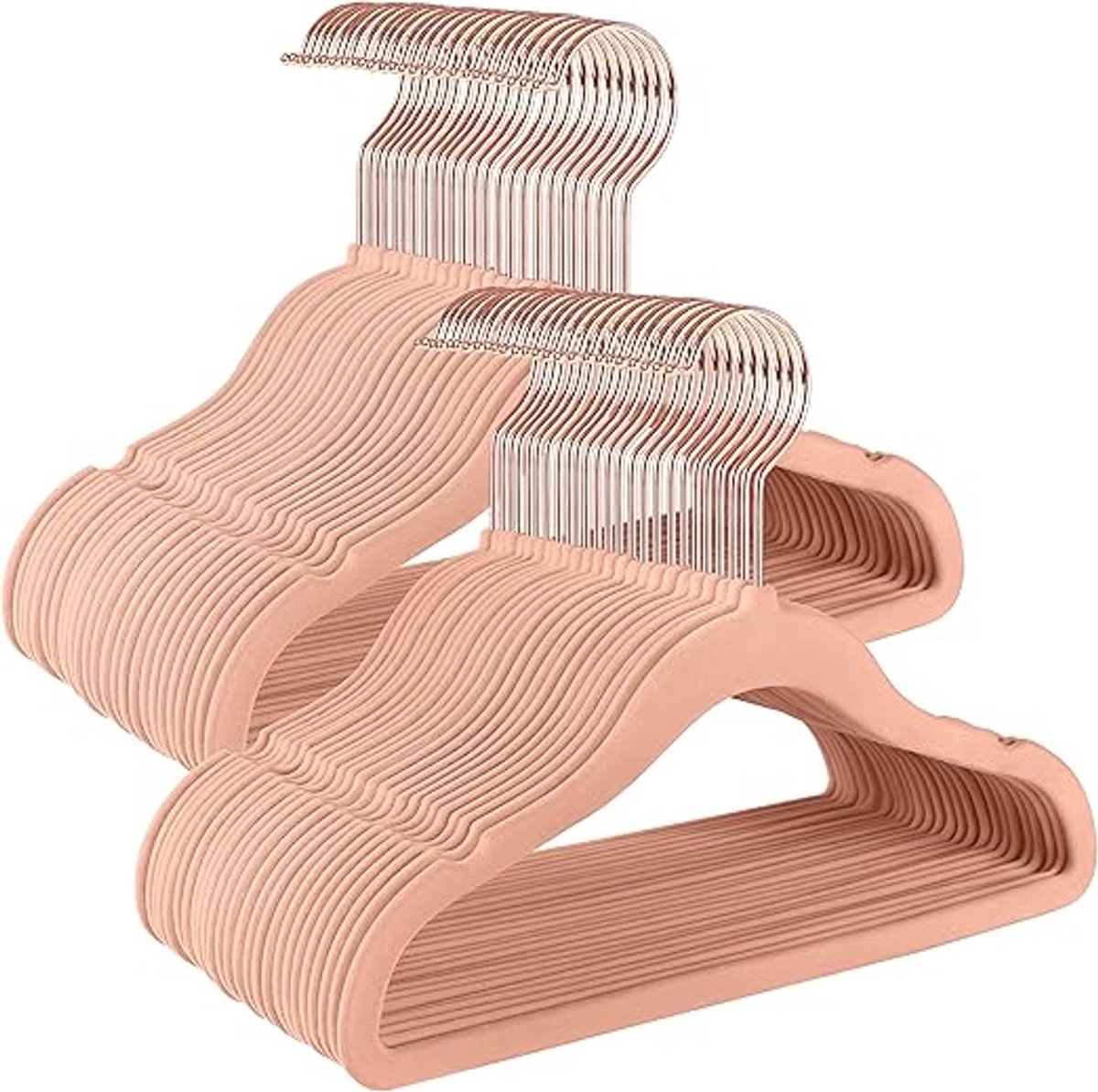 MAZAZU - Kledinghangers - Set van 50 - Roze/goud - Kunststof - 30x20.5