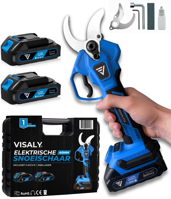 Visaly Elektrische Snoeischaar - 40mm Snijdiameter